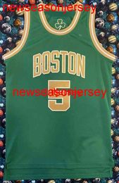 100% Gestikt St. Patricks Day Kevin Garnett Jersey Basketbal Jersey Heren Dames Jeugd Custom Nummer naam Jerseys XS-6XL