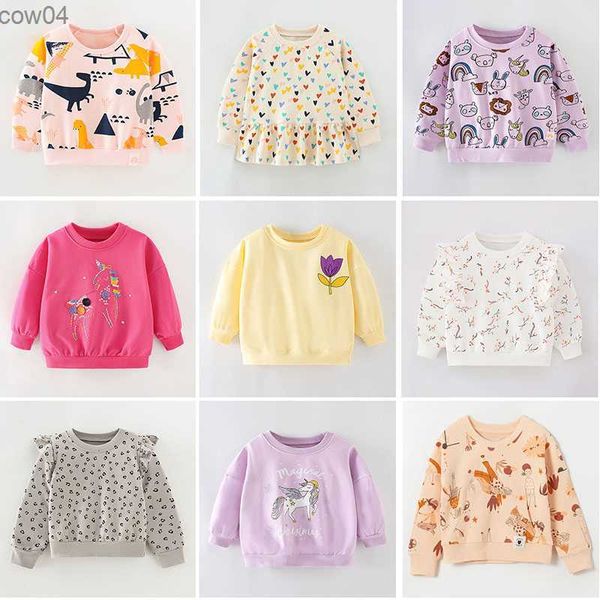 100% suéter de algodón Terry marca calidad niños camiseta blusa infantil bebé niña ropa niños sudaderas con capucha niñas Tops sudaderas L230625