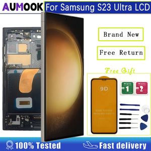 100% getest OLED-scherm voor SAMSUNG Galaxy S23 Ultra LCD SM-S918E/DS Touchscreen Digitizer Vergadering voor Samsung S23U Display SM-S918B/DS vervangende onderdelen