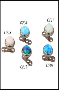 100 Titanium G23 Joyas Piercing Opal Stone Anchor Body Jewelry Adjuntos Jewelley Micro Skin Diver Dermal7238800