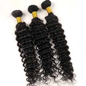 Trames de cheveux humains vierges faisceaux de cheveux brésiliens bouclés profonds 8-34 pouces non transformés péruvien malaisien indien cambodgien bohème tissages de cheveux