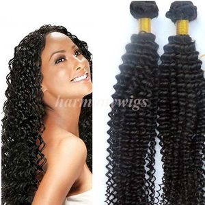 Trames de cheveux humains non transformés Bundles de cheveux brésiliens Kinky Curly Weaves 8-34 pouces Extensions de cheveux en vrac péruviens indiens mongols en gros