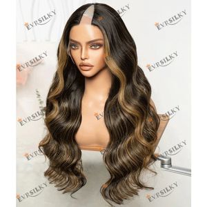 Perruques 100% naturelles vierges à reflets blonds, Body Wave, Deep Wave, 1x4, en forme de V, sans colle, installation facile, U Part, pour femmes noires