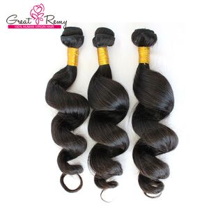 greatremy 100 extension de cheveux vierges malaisiens 12 30 trame de cheveux vague lâche faisceaux de cheveux humains couleur naturelle 3pcs / lot dhl livraison gratuite