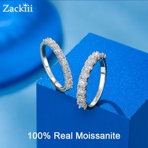 100% trouwring sterling zilveren trouwringen VVS1 diamant half stapelbare ring voor vrouwen 0,5 CT 0,7 CT 1 CT 240125