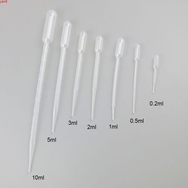 100 x 0,2 ml 0,5 ml 1 ml 2 ml 3 ml 5 ml 10 ml Pipette en plastique jetable Safe Scale Paille pour tube d'échantillonnage médical d'huile essentielle