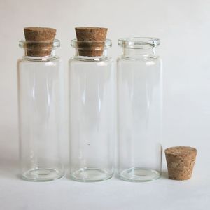 100 x 18 ml Transparante glazen fles met hout Cork Clear Color Crimp Hals Container Decoratieve Craft