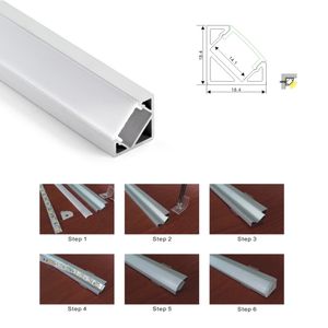 100 x 1m sets / partij 30 graden hoek led aluminium profiel en V hoekkanaal voor keuken of led kast lampen