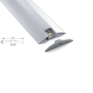 100 x 1m Sets / partij Flat Aluminium profiel voor LED Light en Crescent Type LED ALU extrusie voor meubels of keuken LED-lampen