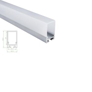 Profilé en aluminium pour éclairage de bureau, 100X1M, lot de bandes LED et barre de lampe LED de type carré pour plafonnier ou applique murale