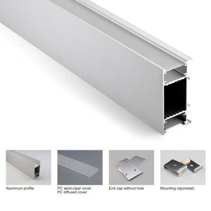 100 x 1m sets / partij muur washer aluminium profiel LED en H vorm aluminium led kanaal extrusie voor muur op en neer lampen