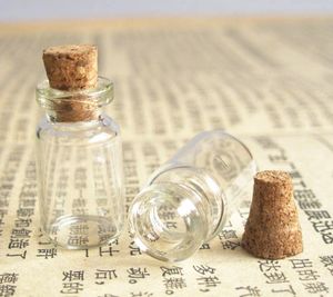 Mini bouteilles en verre transparent de 100x1ml, avec liège en bois, 13mm x 24mm x 6mm, flacon d'échantillon de 1cc, 0.5ml, 2ml, 3ml jusqu'à 1000ml disponible