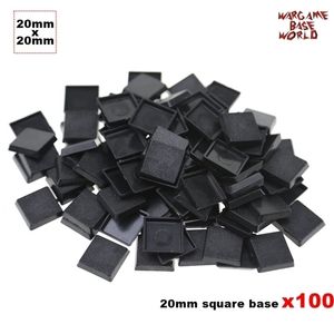 Socles carrés 100 x 20 mm en plastique pour jeux de table warhamemr 220725