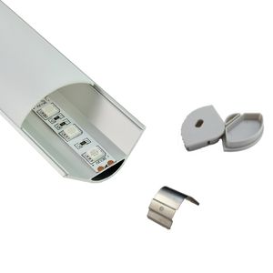 100 x 2m sets / partij 60 graden straal hoek led strip profiel aluminium v ​​vorm aluminium profiel LED-kanaal voor led kast lamp