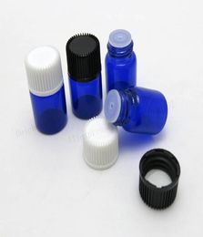 100 x 2 ml kobaltblauwe glas etherische oliefles met plastic deksel 2 ml glazen fles mini blauwe flesjes Mini Container7863035