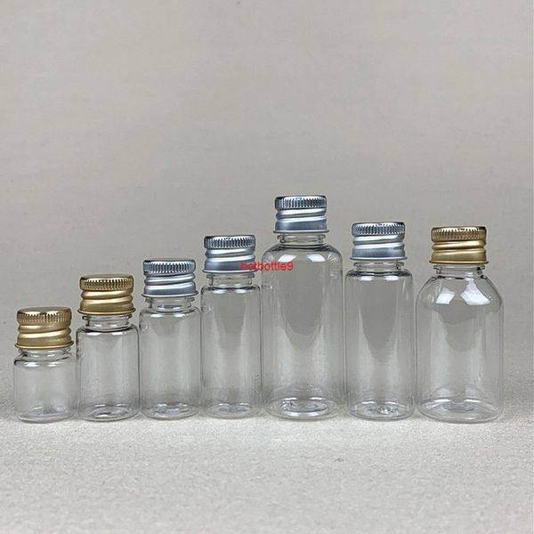 100 x 5 ml 8 ml 10 ml 20 ml 30 ml Tubo de plástico Tapa de aluminio Sellado transparente a prueba de fugas Pequeña medicina vacía Muestra cosmética Botellas de PET por favor orden