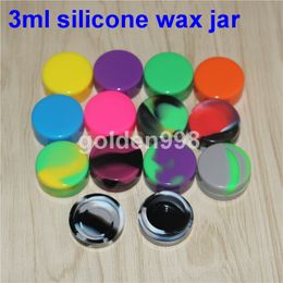 100 x Wholesale wax container siliconen potten 3 ml anti-stick shatter concentraat siliconen container voor concentraat wax ronde container