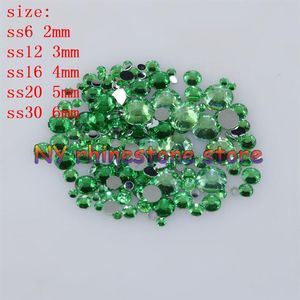 1000-10000pcs sac 2-6mm Herbe verte Résine Cristal Strass FlatBack Super Glitter Nail Art Décoration De Mariage Applique Non F306h