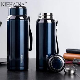 1000 800 600 ml Thermos flacon à vide 316 en acier inoxydable grande capacité tasse à thé Thermos bouteilles d'eau Thermoses portables 210907244l