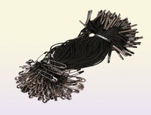 Chaîne d'étiquette volante noire de 1000 cm, 105 pièces, avec goupille de sécurité en laiton, bon pour les vêtements, 3481507