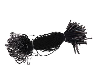 Chaîne d'étiquette volante noire, 1000 pièces, avec épingle de sûreté en forme de poire noire, 105cm, idéale pour accrocher des étiquettes de vêtements, 8903322