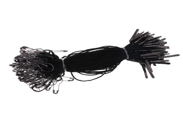 Chaîne d'étiquette volante noire, 1000 pièces, avec épingle de sûreté en forme de poire noire, 105cm, idéale pour suspendre des étiquettes de vêtements, 8494147