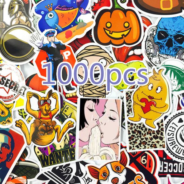1000 PCS Mix Style Stickers Nevera Skateboard Juguetes Cool JDM Doodle Calcomanías Decoración para el hogar Equipaje Car Styling Bike Laptop DIY Sticker LJ201019