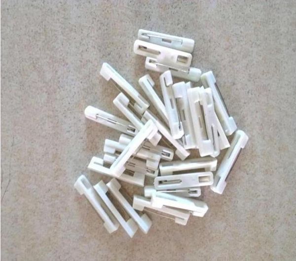 1000 PCS Pure White Plástico Barra de plástico de seguridad ID de identificación de insignia Traje de arte para broche DIY Craft1562571