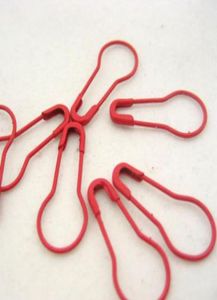 1000 stks rode kleur spoelloze lamp peervorm veiligheidsspeld voor DIY craft stitch marker hang tags7159799