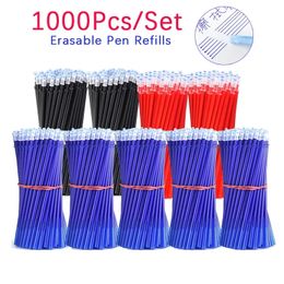 1000 PCS / Set 0,5 mm Ronction de recharge effilée pour la poignée lavable Bleu / Black / Red Gel Pen d'écriture Bureau d'écriture