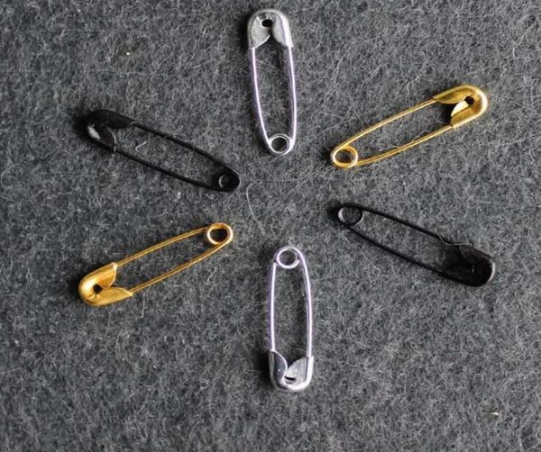 1000 pezzi tre colori argento nero oro piccole spille da balia nichelate 45039039 lunghezza 19 mm interi per appendere indumenti t3722505