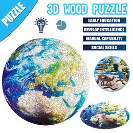 1000 Pièces Puzzles Terre Lune Paysage Enfants Jouet Éducatif Pour Adultes Cadeaux Rond Espace Étoiles Jeu Bloc De Construction Kit
