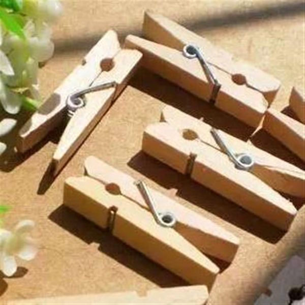 1000 pièces Mini pinces à linge en bois épingles à linge 3 5 0 7 cm pince à ressort en bois naturel pinces pour Po papier artisanat jouet 314J