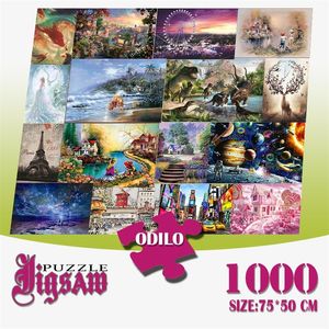 1000 stuks Papier 3D Jigsaw Puzzels Volwassenen Game Speelgoed voor Speelgoed voor Chilren Boor Game Building Assembleren Educatief Speelgoed 201218