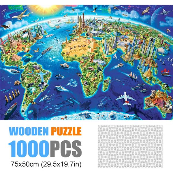 1000 pièces puzzles en bois Jigsaw puzzl papier