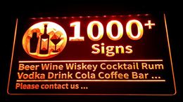 1000 Borden Lichtbord Bier Wijn Wiskey Cocktail Rum Wodka Drinken Cola Koffie Bar Club Pub 3D LED Drop Whole2382817