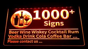 1000 signes panneau lumineux bière vin Wiskey Cocktail rhum Vodka boisson Cola café Bar Club Pub 3D LED goutte Whole2382817