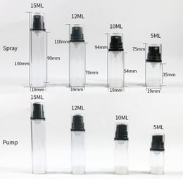 1000 x parfum sans air en plastique Transparent petite bouteille de pompe de pulvérisation vide 5 ml 10 ml 15 ml bouteille de voyage