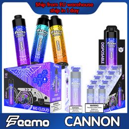 10000 trekjes Vape-startpakket 0,5 ohm Big Cloud-damp Feemo Cannon 18 ml capaciteit wegwerp-e-sigaret heet verkoopt mesh-spoel met EU Shipping groothandelsprijs