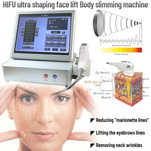 Gratis verzending 10000 shots 3d hifu machine lichaam afslanken gezicht tillen huidverzorging hifu schoonheid machine