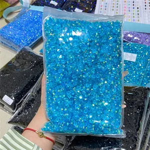 100 000 pièces/sac de strass en cristal AB à dos plat de 3 mm pour décorations d'ongles, autocollants ronds en cristal pour vêtements et travaux manuels