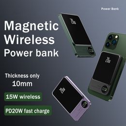 10000mah MacSafe Battery Bank Magnetic Power Bank Wireless Charger voor iPhone 14 13Pro 12Promax External Auxiliary Battery Pack