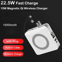 10000 mAh Magnetische Qi Draadloze Oplader Power Bank met Kabel Plug 22.5 W QC PD 3.0 Snel Opladen voor iPhone 14 13 12 Huawei Xiaomi L230712