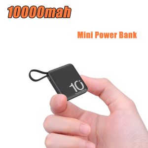 10000mah Mini Power Bank Fast Charge Powerbank With Cables Portable External Battery Pack For iPhone Xiaomi Samsung Poverbank