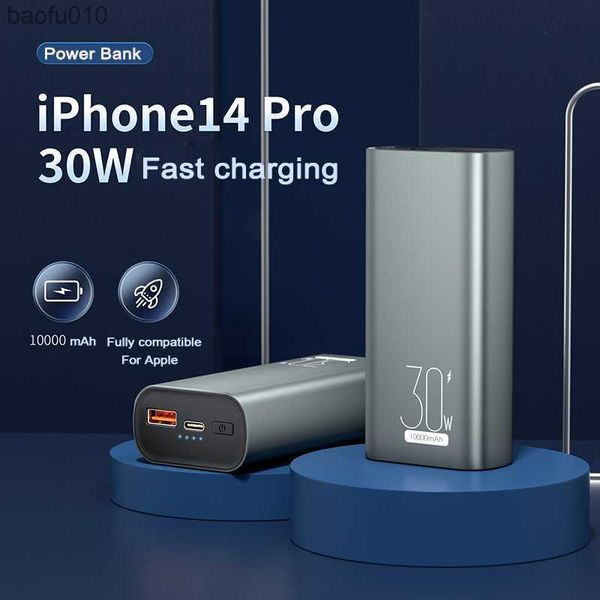 10000mAh PD30w High PowerBank portátil de carga rápida PD QC AFC FCP PPS Powerbank batería externa para computadora portátil Smartphone Switch L230619