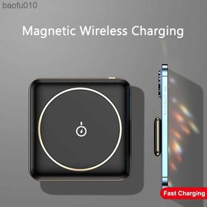 Banque d'alimentation magnétique sans fil portable 10 000 mAh, petite batterie de sécurité PowerBank, chargeur de rechange pour MacSafe iPhone 14 13 12 Pro Max L230712
