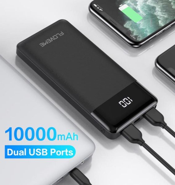 10000mAh Bank Power Bank Slim USB 10000 MAH POWERBANK PORTABLE EXTÉRIEUR PACK DE CHARGEUR DE BATTERIE EXTÉRIEURE POUR IPHIPHIE XIAOMI MI 9 POVERBANK9086263