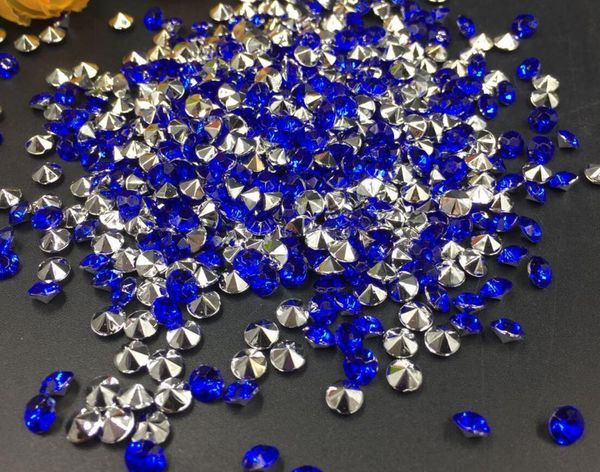 10000 pièces 4mm bleu acrylique diamant confettis Table de fête de mariage disperse décoration en cristal