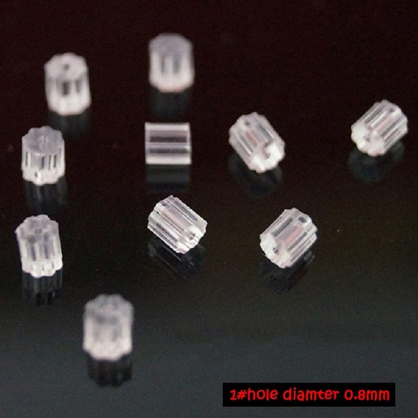 10000 pcs / sac ou set 3mm Boucles d'oreilles Bouchons de retour oreille bouchonnage bloqué fabrication de bijoux bricolage accessoires blanc clair forme octogonale en plastique