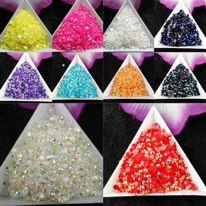 10000pcs sac SS12 3mm 10 Couleur Jelly AB Résine Cristal Strass FlatBack Super Glitter Nail Art Strass Décoration De Mariage Perles 272u